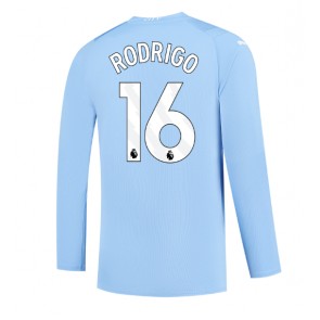 Manchester City Rodri Hernandez #16 Koszulka Podstawowych 2023-24 Długi Rękaw